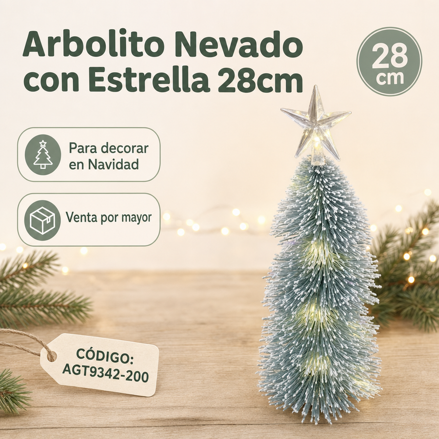 ARBOL DE PINO CON HOJAS NEVADAS AGT9342-200
