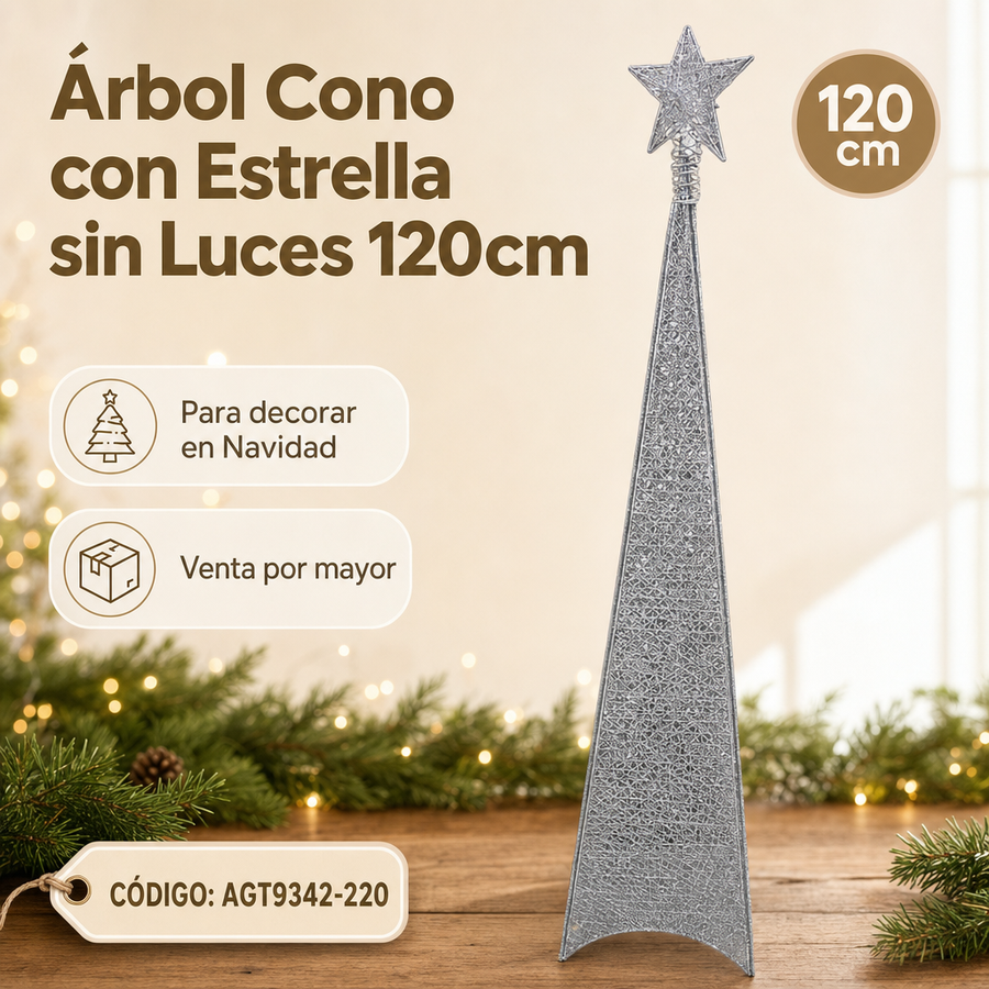 ARBOL NAVIDEÑO CON ESTRELLA 120CM AGT9342-220