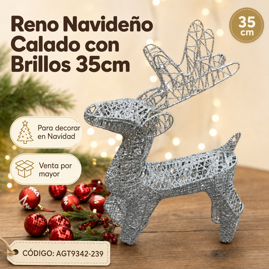 ESTATUA NAVIDEÑA RENO MEDIANO AGT9342-239