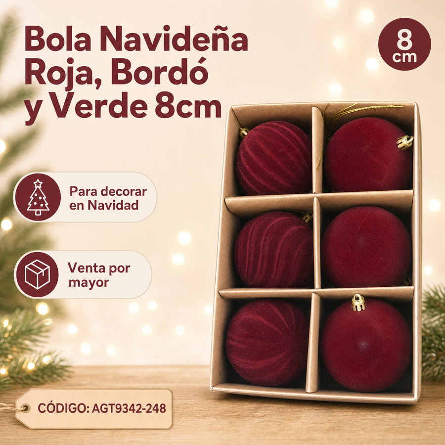 ESFERAS TERCIOLEPO ROJO X6 AGT9342-248