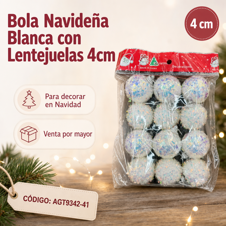 ESFERAS BRILLOSAS CHIQUITAS X12 AGT9342-41