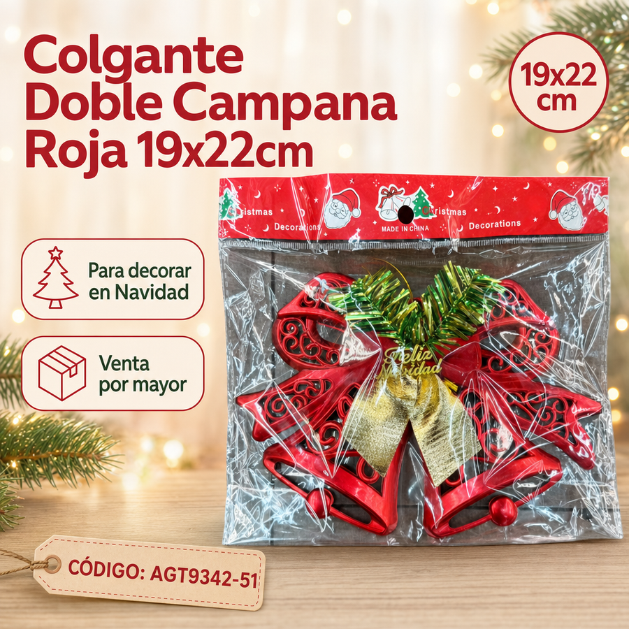 MONO CAMPANA NAVIDAD DECO AGT9342-51