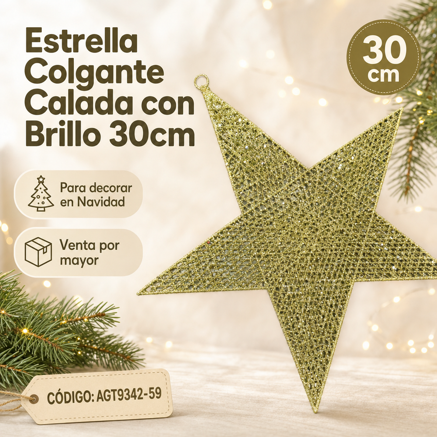 ESTRELLA NAVIDAD 30CM AGT9342-59