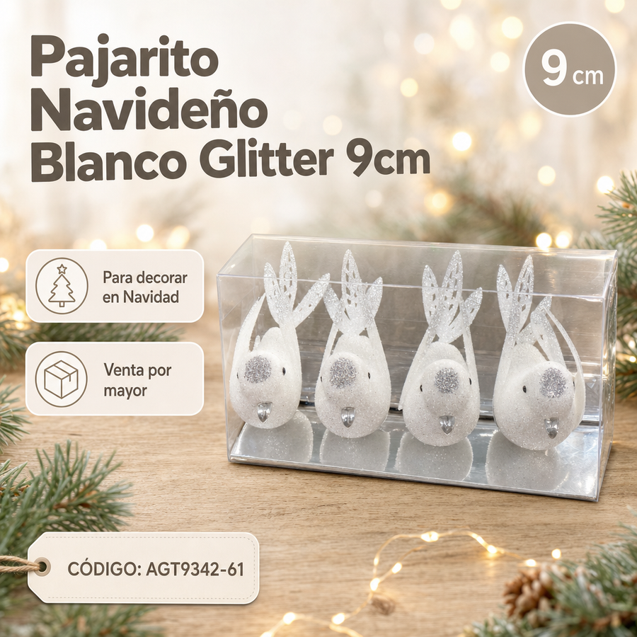 SET DE PAJARITOS BRILLOSOS X4 AGT9342-61