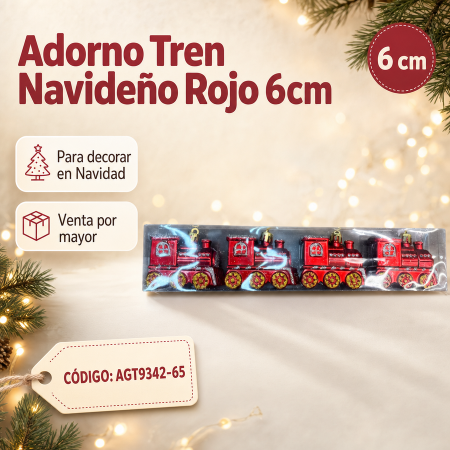 TREN ROJO NAVIDEÑO X4 AGT9342-65