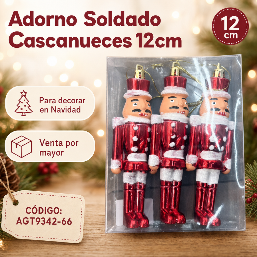 SOLDADO CASCANUECES X3 NAVIDAD AGT9342-66