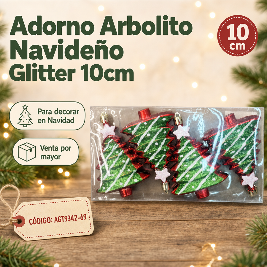 ADORNO ARBOL DE NAVIDAD X4 AGT9342-69