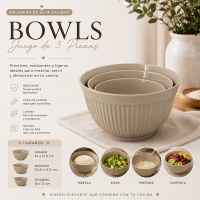 100% MELAMINA BOWL BCO C/RAYAS VERTICALES