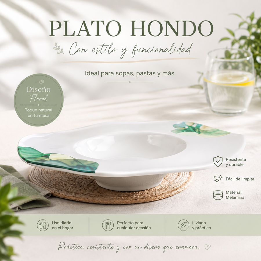 100%MELAMINA PLATO HONDO 30.5*4.8CM 30013