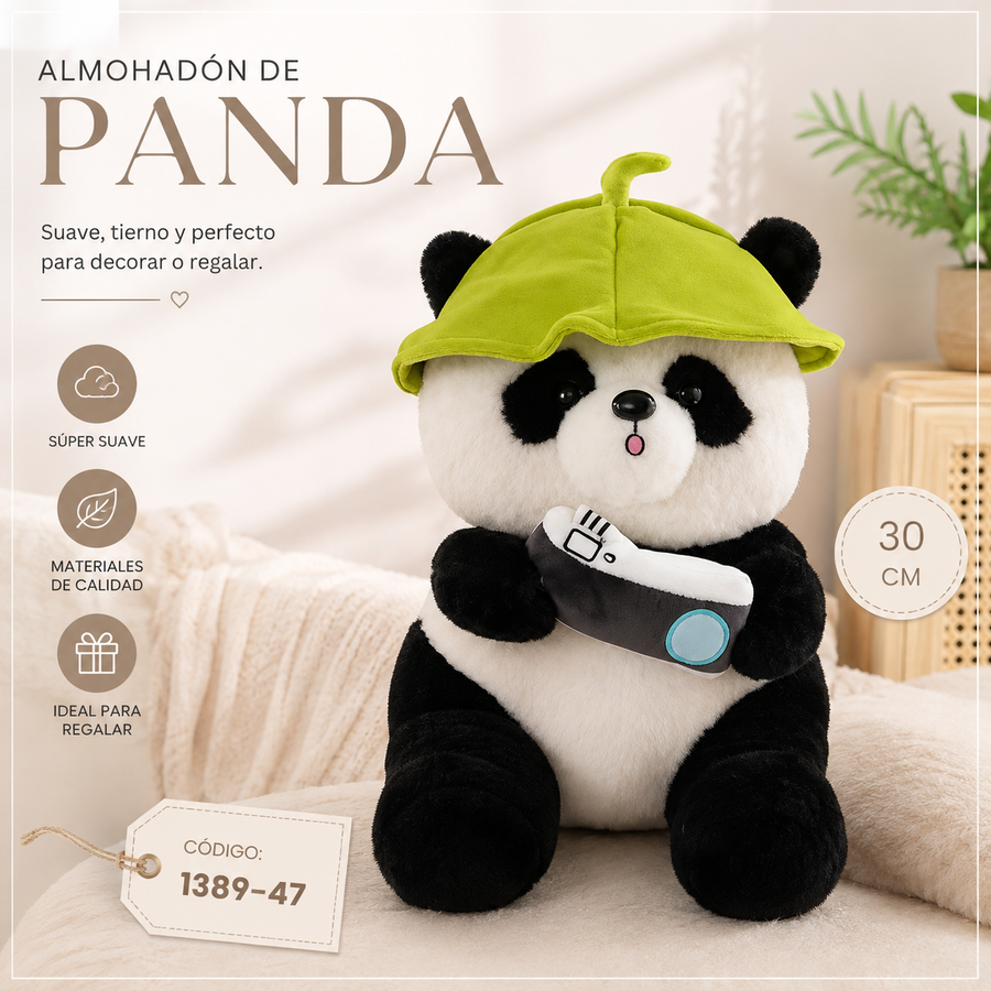 PELUCHE CAMARA DE PANDA 30CM 1389-47