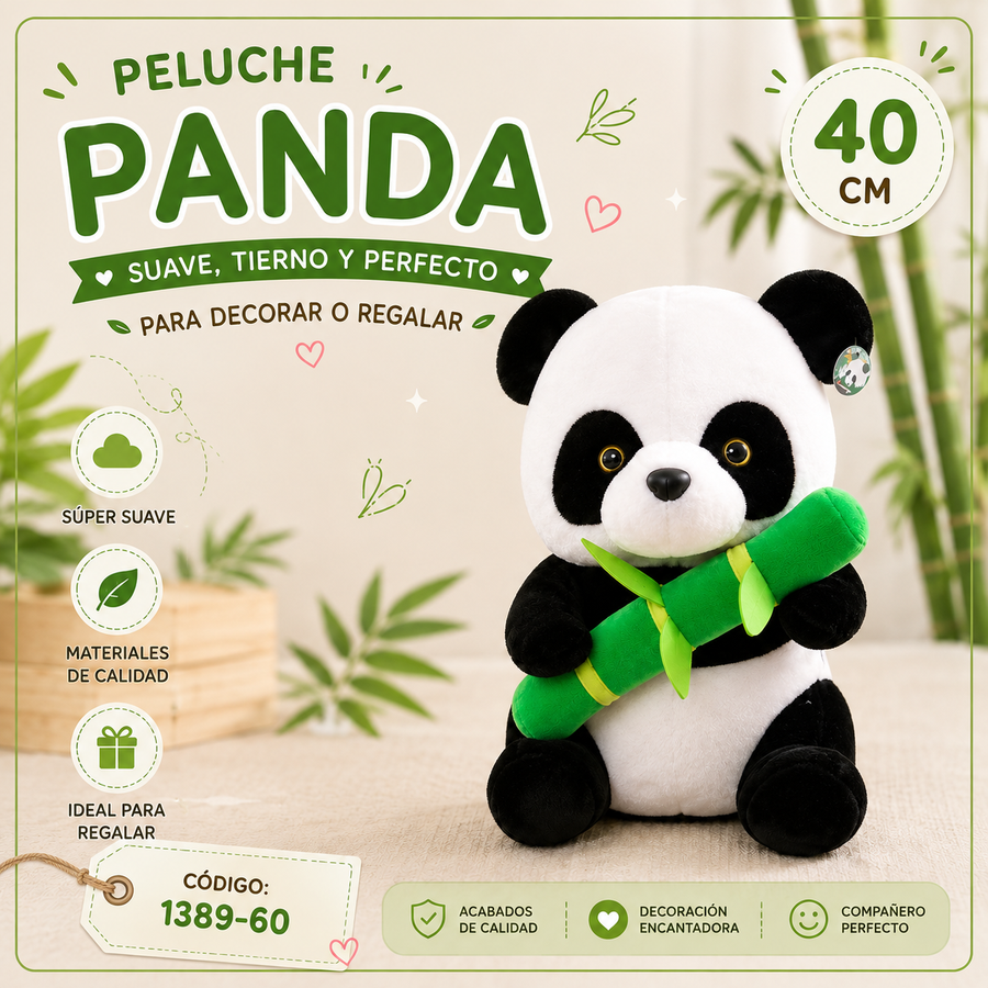 PELUCHE PANDA C/BAMBOO 40CM 1389-60