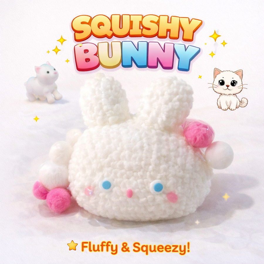SQUEEZE CABEZA DE CONEJO TEJIDO SQH-003