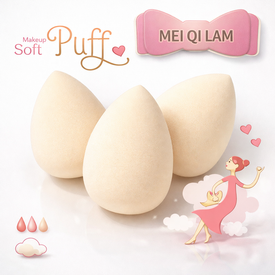 MEIQILAM  ESPONJA DE MAQUILLAJE X3PCS CX-038