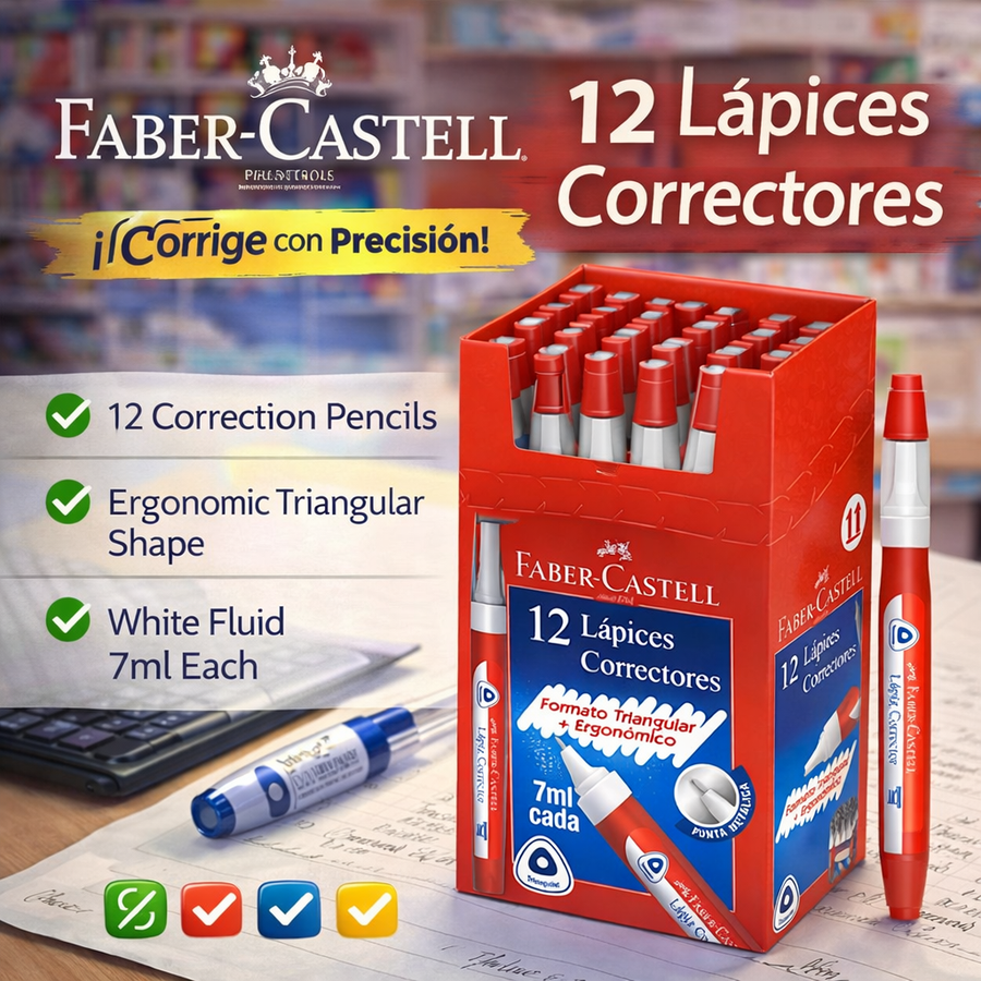 LAPIZ CORRECTOR X12 FABER CASTELL 287212 36002
