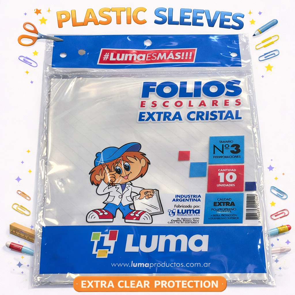 X10 FOLIO ESCOLAR CRISTAL 70 MC LUMA