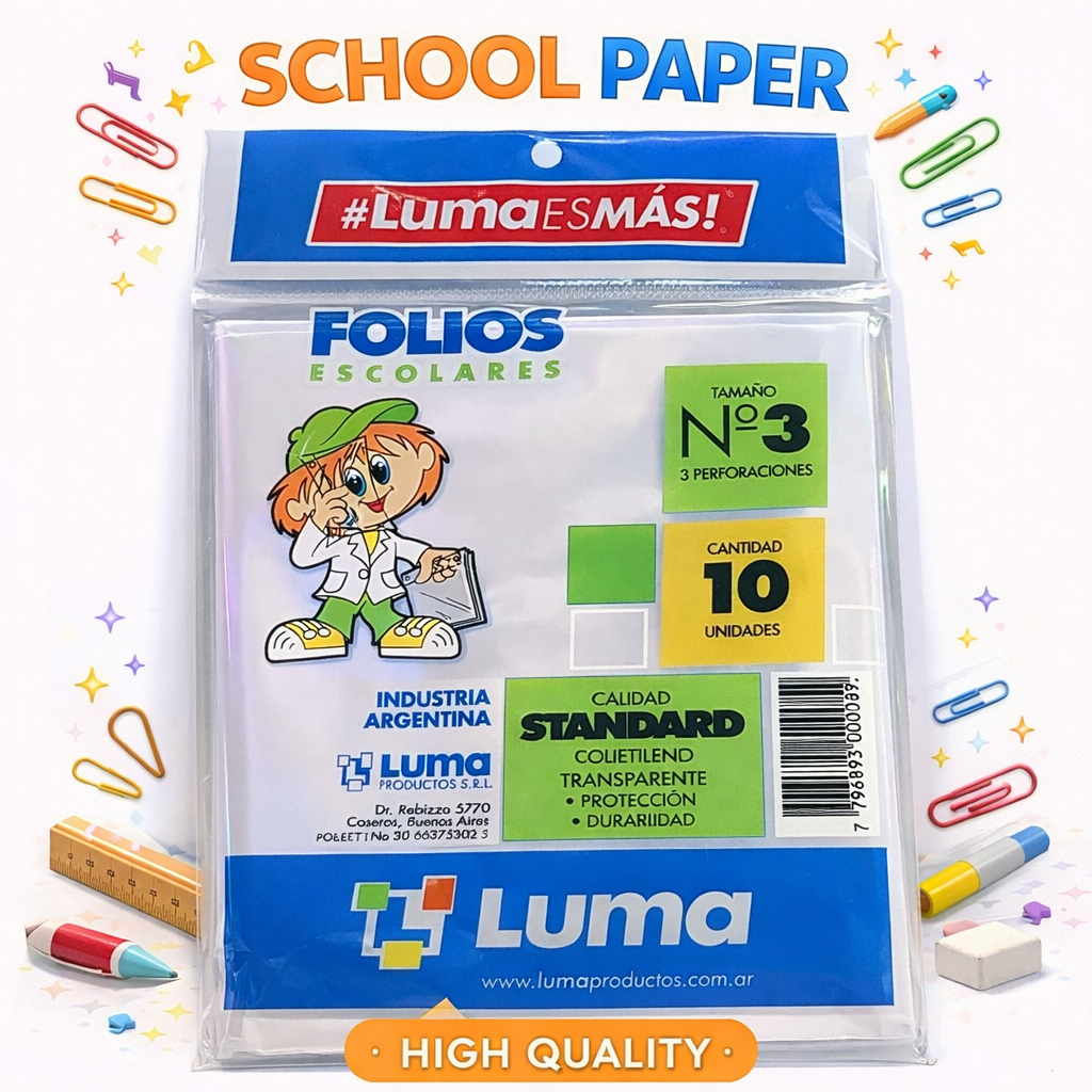 X10 FOLIO ESCOLAR BORDE STANDARD