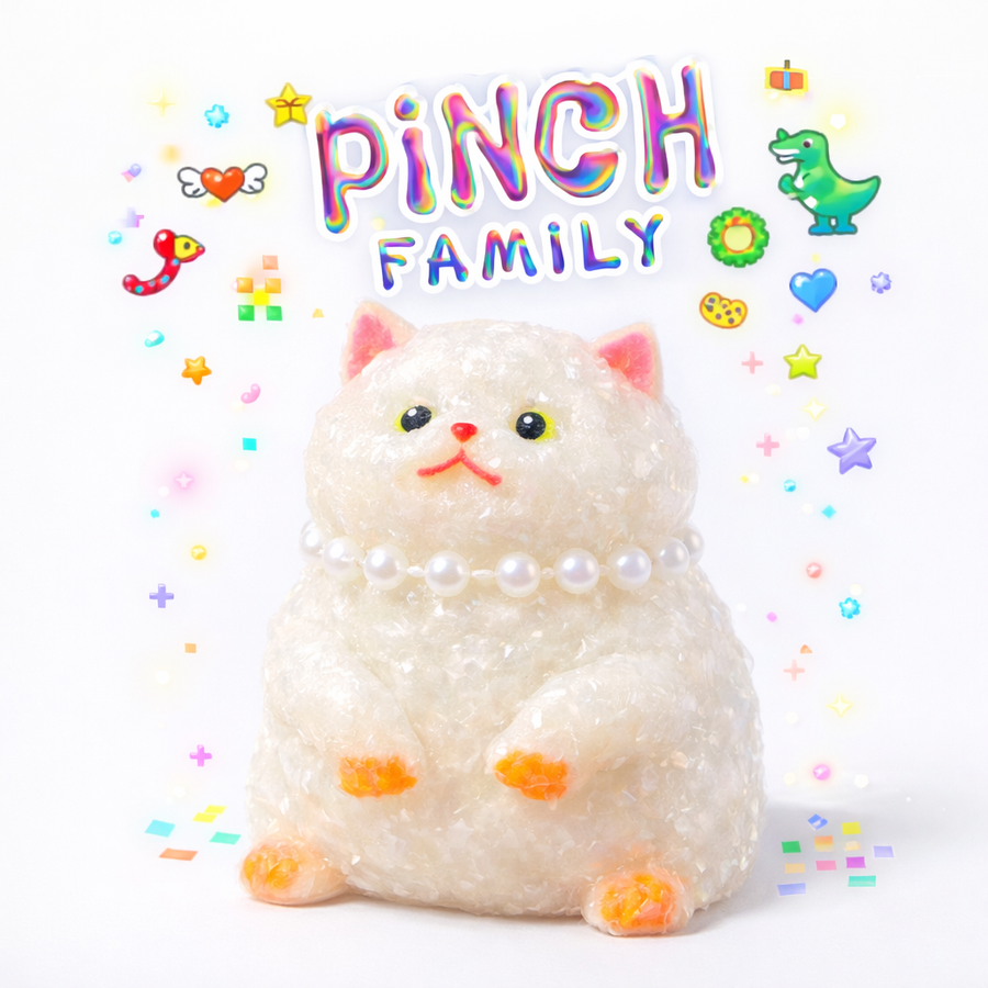 SQUEEZE GATO C/COLLAR DE PERLAS SQH-002