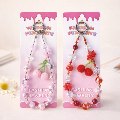 PULSERA LLAVERO DE CEREZA CON CUENTAS WA-45