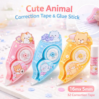 SET DE CINTA CORRECTORA + PLASTICOLA 3P WB-8257