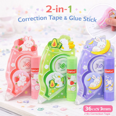 CORRECTOR EN CINTA + PEGAMENTO FRUTAS WB-8320