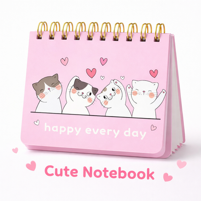 CUADERNO ESPIRAL HORIZONTAL GATITOS WB-95262