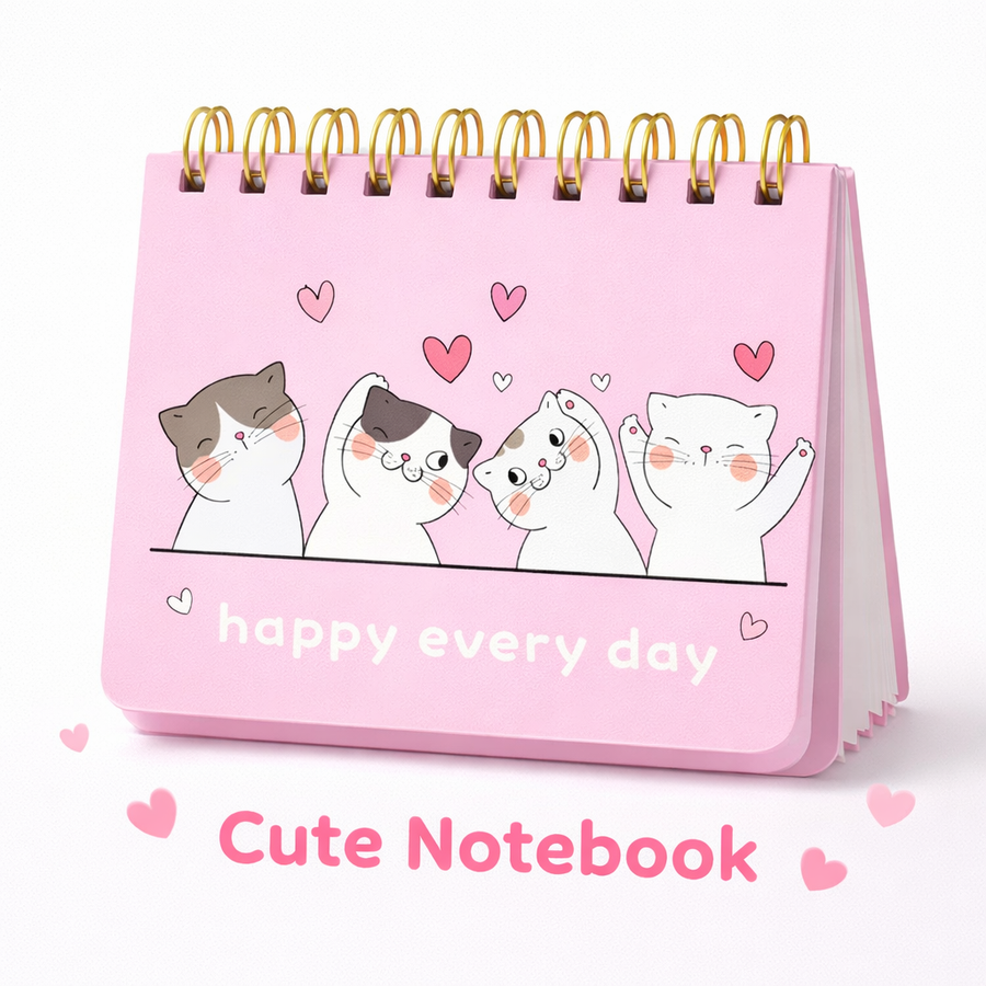 CUADERNO ESPIRAL HORIZONTAL GATITOS WB-95262