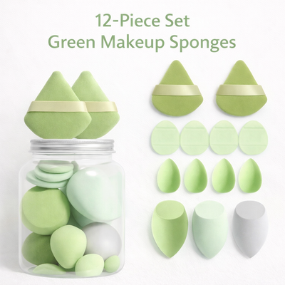 SET D ESPONJAS DE MAQUILLAJE C/FRASCO 10P CX-002