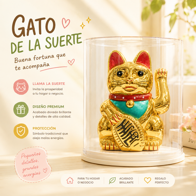 GATO DE LA SUERTE REDONDO GOLD MLY23056-4