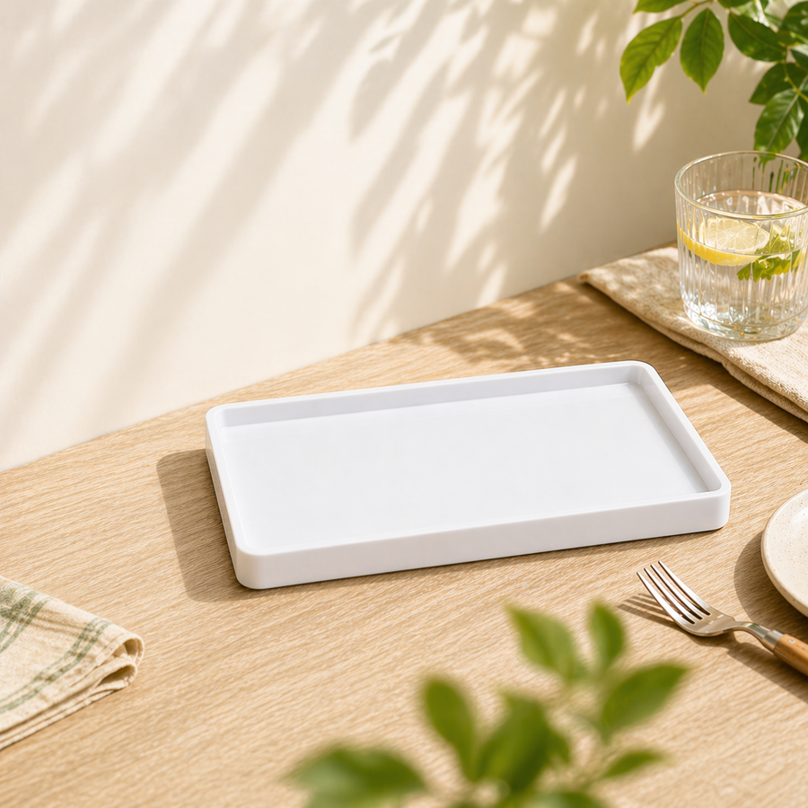100%MELAMINA PLATO RECT TRAY BCO 30.8CM 20547