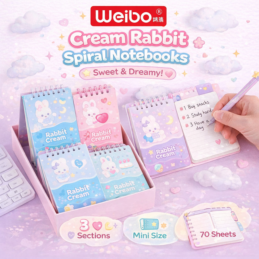 MINI CUADERNO RABBIT CREAM WB-95254