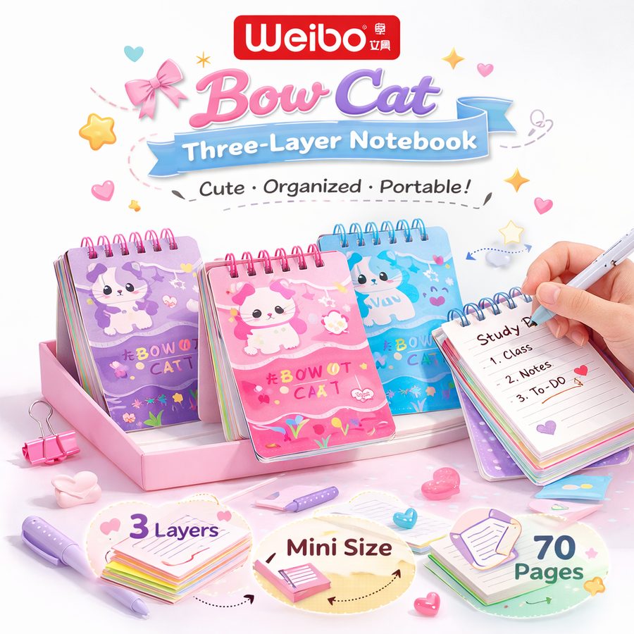 MINI CUADERNO BOWKNOT CAT WB-95249