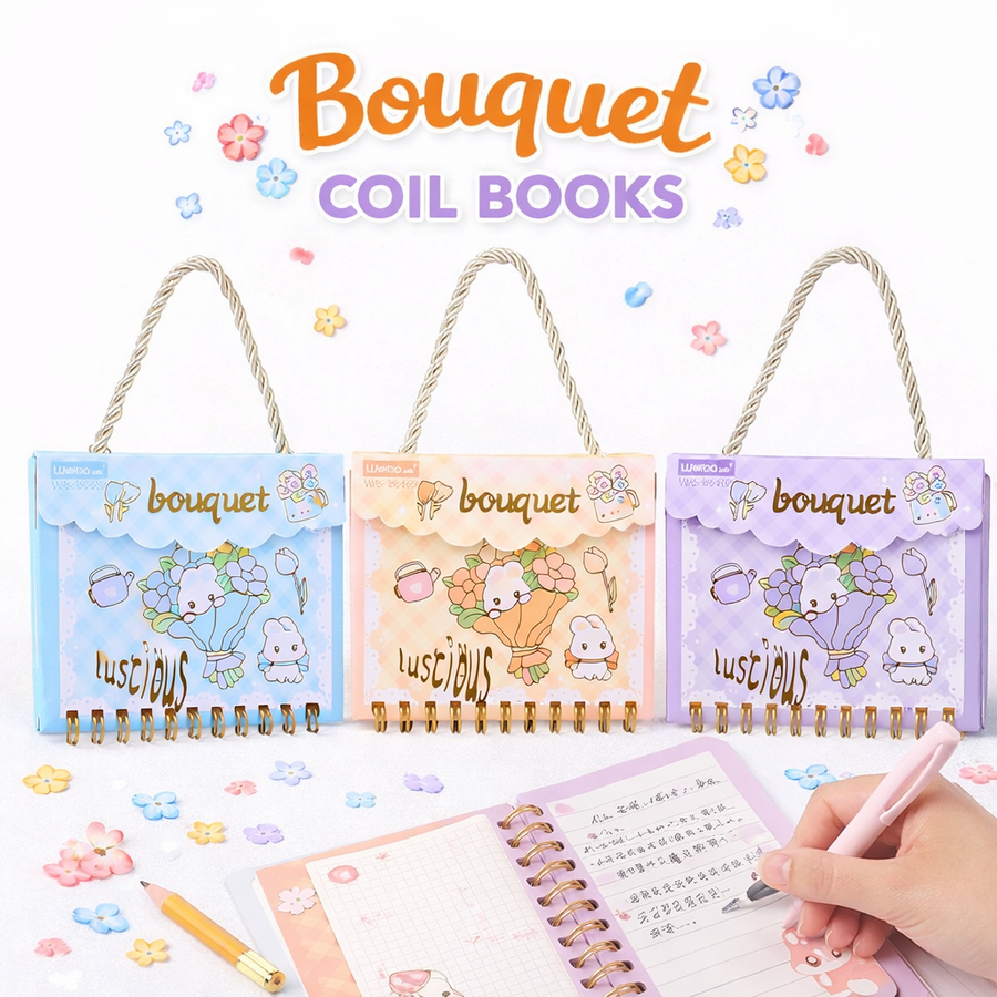 CUADERNO ESPIRAL CON ASA BOUQUET WB-95469
