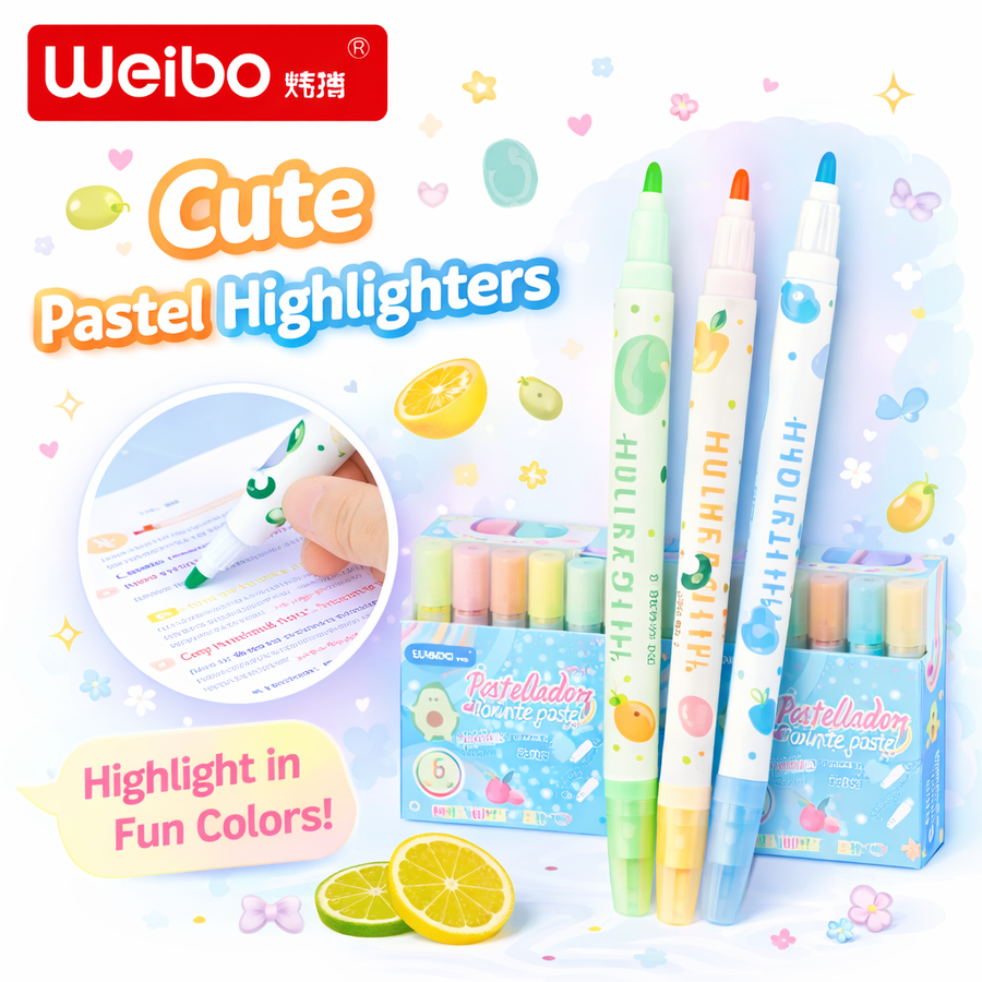 RESALTADOR DOBLE PUNTA X6 COLORES WB-107-6