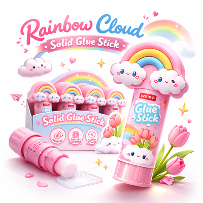 PLASTICOLA SOLIDA DISENO ARCOIRIS NUBE WB-6117