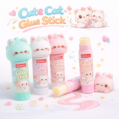 PEGAMENTO SOLIDO GATITO COLORES PASTEL WB-6120