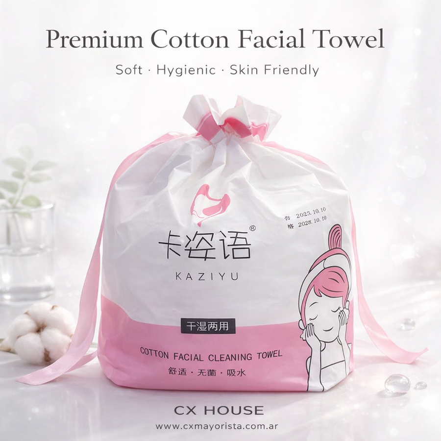 TOALLA FACIAL DE ALGODóN C/BOLSA KAZIYU CX-218