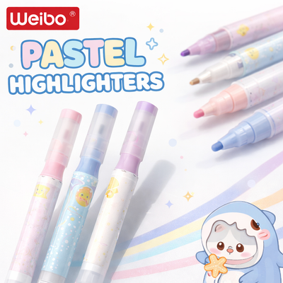 RESALTADOR PASTEL DOBLE PUNTA 6 COLOR WB-994