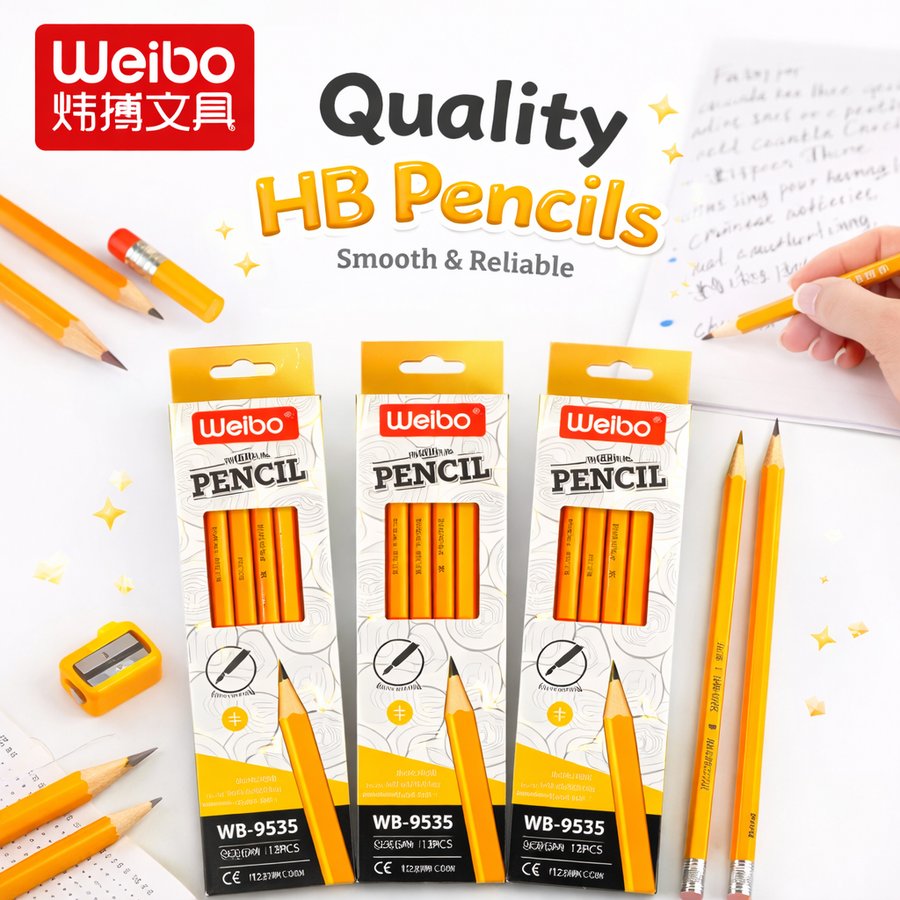 WEIBO LAPIZ HB HEXAGON 12PCS WB-9535