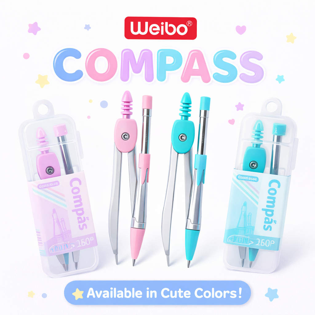 COMPAS ESCOLAR COLORES PASTEL WB-2619