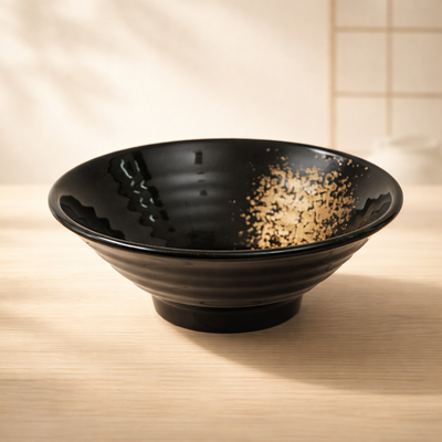100% MELAMINA BOWL NEGRO GRANDE PARA RAMEN 24.1 CM 36223