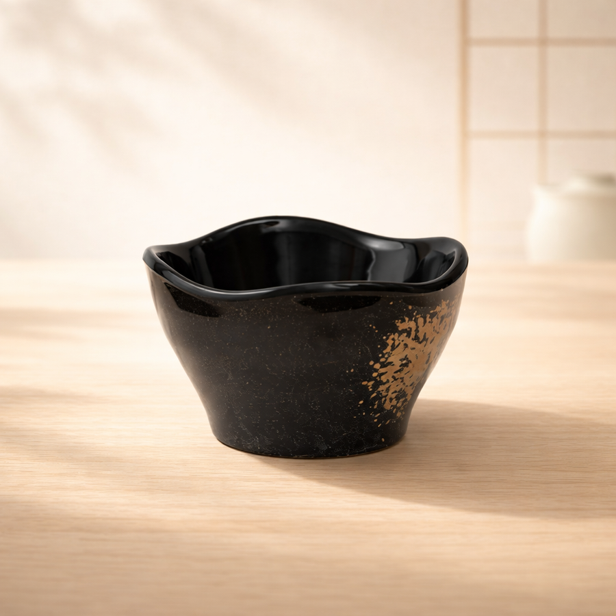 100% MELAMINA BOWL JAPONES NEGRO TEXTURADO 9CM 36220