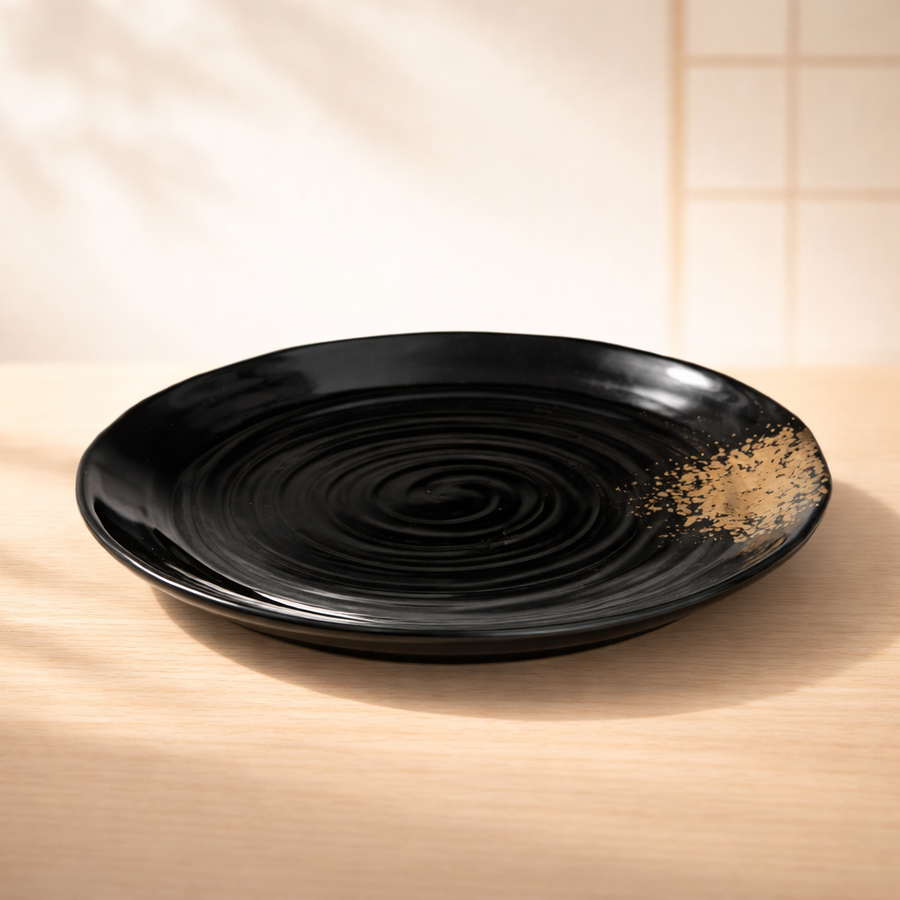 100% MELAMINA PLATO JAPONES NEGRO PREMIUM 17.8 CM 27225