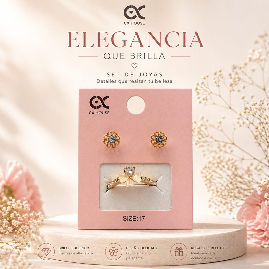 CX HOUSE PENDIENTE DIAMANTE/ ANILLO 2510-1/2