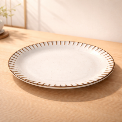100% MELAMINA PLATO LLANO CON BORDE DECORATIVO