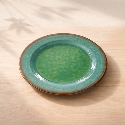 100% MELAMINA PLATO PLAYO VERDE LAGO
