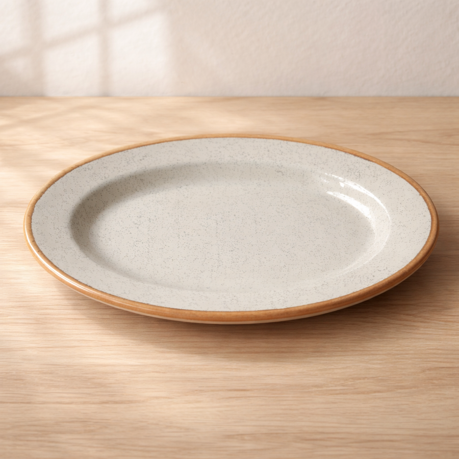 100% MELAMINA PLATO OVALADO C/BORDE DORADO 35.5X27CM 4236
