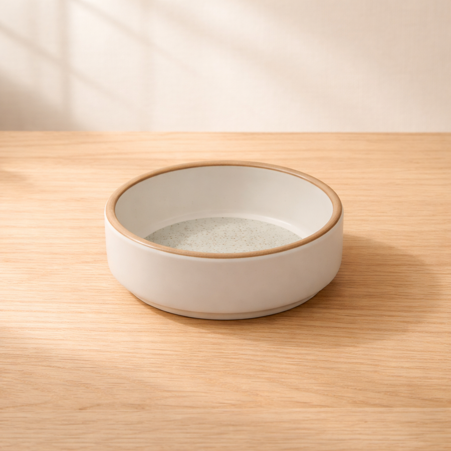 100% MELAMINA BOWL BAJO MINIMALISTA CREMA 8.8CM 4249
