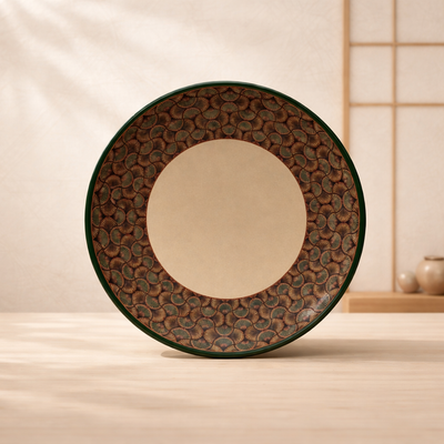 100% MELAMINA PLATO VERDE CON DETALLE FLORAL 28X1.7CM 57179