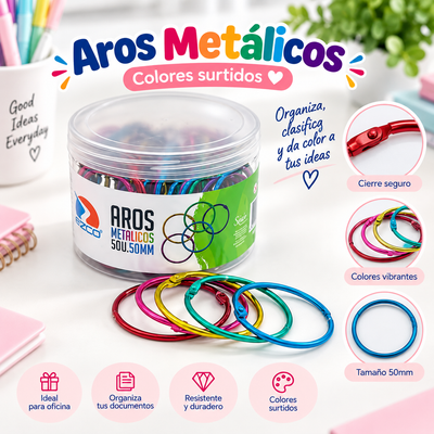 AROS METALICOS COLOR 50MM X50 10002