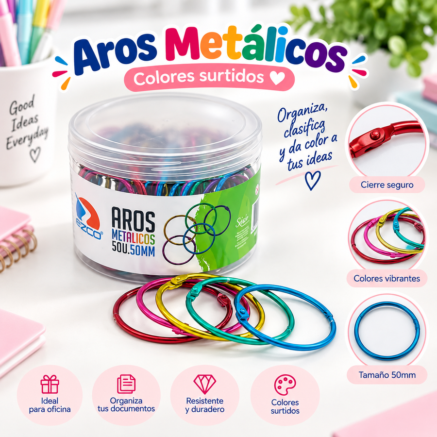 AROS METALICOS COLOR 50MM X50 10002